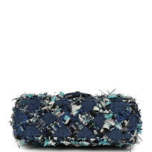 Load image into Gallery viewer, Chanel Mini Classic Rectangular Flap Bag Ribbon Tweed Blue Denim Silver Hardware