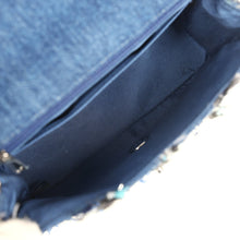 Load image into Gallery viewer, Chanel Mini Classic Rectangular Flap Bag Ribbon Tweed Blue Denim Silver Hardware