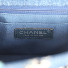 Load image into Gallery viewer, Chanel Mini Classic Rectangular Flap Bag Ribbon Tweed Blue Denim Silver Hardware