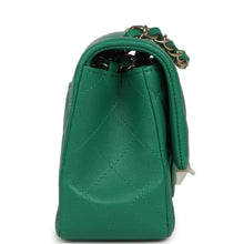 Load image into Gallery viewer, Chanel Mini Classic Rectangular Flap Bag Green Lambskin Light Gold Hardware