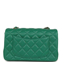 Load image into Gallery viewer, Chanel Mini Classic Rectangular Flap Bag Green Lambskin Light Gold Hardware