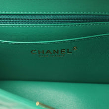 Load image into Gallery viewer, Chanel Mini Classic Rectangular Flap Bag Green Lambskin Light Gold Hardware