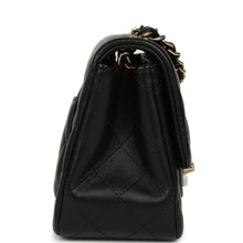 Load image into Gallery viewer, Chanel Mini Classic Square Flap Bag Black Lambskin Light Gold Hardware