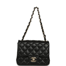 Load image into Gallery viewer, Chanel Mini Classic Square Flap Bag Black Lambskin Light Gold Hardware