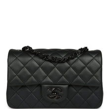Load image into Gallery viewer, Chanel Mini Classic Rectangular Flap Bag So Black Iridescent Lambskin Black Hardware