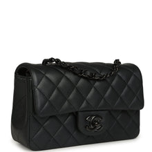 Load image into Gallery viewer, Chanel Mini Classic Rectangular Flap Bag So Black Iridescent Lambskin Black Hardware