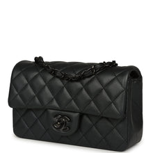 Load image into Gallery viewer, Chanel Mini Classic Rectangular Flap Bag So Black Iridescent Lambskin Black Hardware