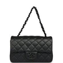 Load image into Gallery viewer, Chanel Mini Classic Rectangular Flap Bag So Black Iridescent Lambskin Black Hardware