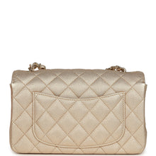 Load image into Gallery viewer, Chanel Mini Classic Rectangular Flap Bag Gold Grained Lambskin Caviar Light Gold Hardware
