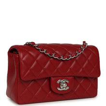 Load image into Gallery viewer, Chanel Mini Classic Rectangular Flap Bag Red Lambskin Silver Hardware