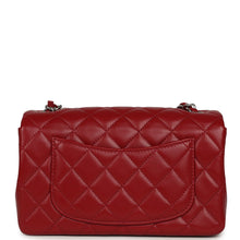 Load image into Gallery viewer, Chanel Mini Classic Rectangular Flap Bag Red Lambskin Silver Hardware