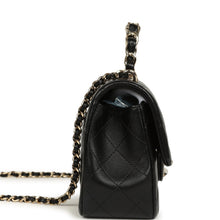 Load image into Gallery viewer, Chanel Mini Classic Rectangular Top Handle Flap Bag Black Lambskin Light Gold Hardware