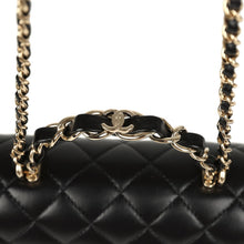 Load image into Gallery viewer, Chanel Mini Classic Rectangular Top Handle Flap Bag Black Lambskin Light Gold Hardware
