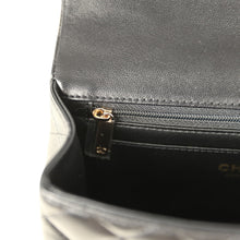 Load image into Gallery viewer, Chanel Mini Classic Rectangular Top Handle Flap Bag Black Lambskin Light Gold Hardware