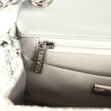 Load image into Gallery viewer, Chanel Mini Classic Square Flap Bag Metallic Silver Sequins Ruthenium Hardware