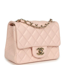 Load image into Gallery viewer, Chanel Mini Classic Square Flap Bag Pink Lambskin Gold Hardware