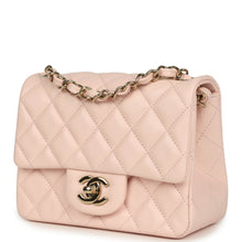 Load image into Gallery viewer, Chanel Mini Classic Square Flap Bag Pink Lambskin Gold Hardware
