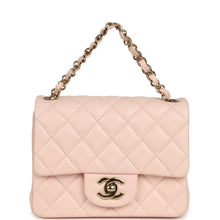 Load image into Gallery viewer, Chanel Mini Classic Square Flap Bag Pink Lambskin Gold Hardware
