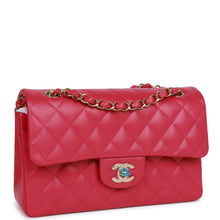 Load image into Gallery viewer, Chanel Small Classic Double Flap Fuchsia Caviar Light Gold Hardware