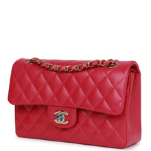 Load image into Gallery viewer, Chanel Small Classic Double Flap Fuchsia Caviar Light Gold Hardware