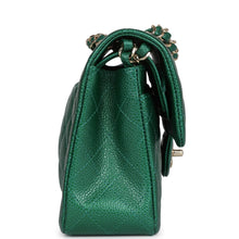Load image into Gallery viewer, Chanel Small Classic Double Flap Bag Emerald Green Shiny Caviar Gold Hardware