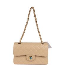 Load image into Gallery viewer, Chanel Small Classic Double Flap Bag Beige Caviar Gold Hardware