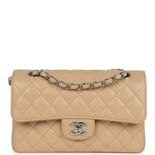 Load image into Gallery viewer, Chanel Small Classic Double Flap Bag Beige Caviar Silver Hardware