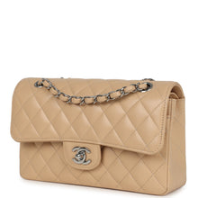 Load image into Gallery viewer, Chanel Small Classic Double Flap Bag Beige Caviar Silver Hardware
