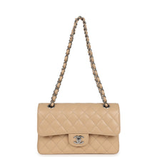 Load image into Gallery viewer, Chanel Small Classic Double Flap Bag Beige Caviar Silver Hardware