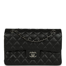 Load image into Gallery viewer, Pre-owned Chanel Small Classic Double Flap Bag Black Iridescent Caviar Ruthenium Hardware