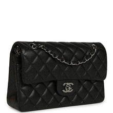 Load image into Gallery viewer, Pre-owned Chanel Small Classic Double Flap Bag Black Iridescent Caviar Ruthenium Hardware
