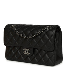 Load image into Gallery viewer, Pre-owned Chanel Small Classic Double Flap Bag Black Iridescent Caviar Ruthenium Hardware