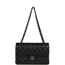 Load image into Gallery viewer, Pre-owned Chanel Small Classic Double Flap Bag Black Iridescent Caviar Ruthenium Hardware