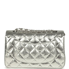 Load image into Gallery viewer, Pre-owned Chanel Small Classic Double Flap Silver Hammered Metallic Calfskin Silver Hardware
