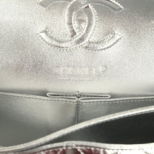 Load image into Gallery viewer, Pre-owned Chanel Small Classic Double Flap Silver Hammered Metallic Calfskin Silver Hardware