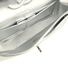 Load image into Gallery viewer, Pre-owned Chanel Small Classic Double Flap Silver Hammered Metallic Calfskin Silver Hardware