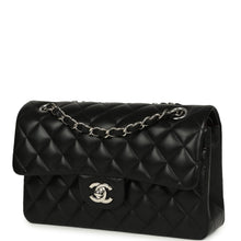 Load image into Gallery viewer, Pre-owned Chanel Small Classic Double Flap Bag Black Lambskin Silver Hardware