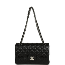 Load image into Gallery viewer, Pre-owned Chanel Small Classic Double Flap Bag Black Lambskin Silver Hardware