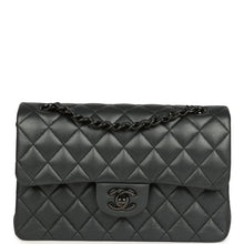 Load image into Gallery viewer, Pre-owned Chanel Small Classic Double Flap Bag So Black Iridescent Lambskin Black Hardware