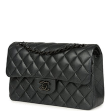Load image into Gallery viewer, Pre-owned Chanel Small Classic Double Flap Bag So Black Iridescent Lambskin Black Hardware