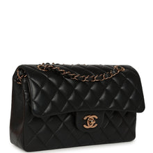 Load image into Gallery viewer, Chanel Small Classic Double Flap Bag Black Lambskin Rose Gold Hardware