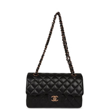 Load image into Gallery viewer, Chanel Small Classic Double Flap Bag Black Lambskin Rose Gold Hardware
