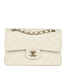 Load image into Gallery viewer, Chanel Small Classic Double Flap Bag White Shiny Caviar Light Gold Hardware