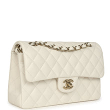 Load image into Gallery viewer, Chanel Small Classic Double Flap Bag White Shiny Caviar Light Gold Hardware
