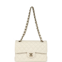 Load image into Gallery viewer, Chanel Small Classic Double Flap Bag White Shiny Caviar Light Gold Hardware