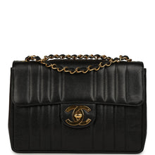 Load image into Gallery viewer, Vintage Chanel Jumbo Classic Mademoiselle Vertical Flap Black Caviar Gold Hardware
