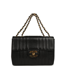 Load image into Gallery viewer, Vintage Chanel Jumbo Classic Mademoiselle Vertical Flap Black Caviar Gold Hardware
