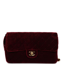 Load image into Gallery viewer, Vintage Chanel Medium Classic Flap Backpack Burgundy Velvet Gold Hardware