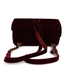 Load image into Gallery viewer, Vintage Chanel Medium Classic Flap Backpack Burgundy Velvet Gold Hardware