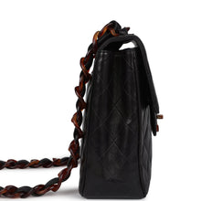 Load image into Gallery viewer, Vintage Chanel Jumbo Classic Single Flap Bag Black Lambskin Tortoiseshell Bakelite Hardware